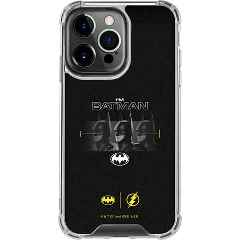 DC Comics The Flash Movie: I am Batman Past to Future iPhone 14 Pro Clear Case